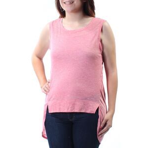 KIIND OF Womens Pink Sleeveless Jewel Neck Hi-Lo Top Size: S